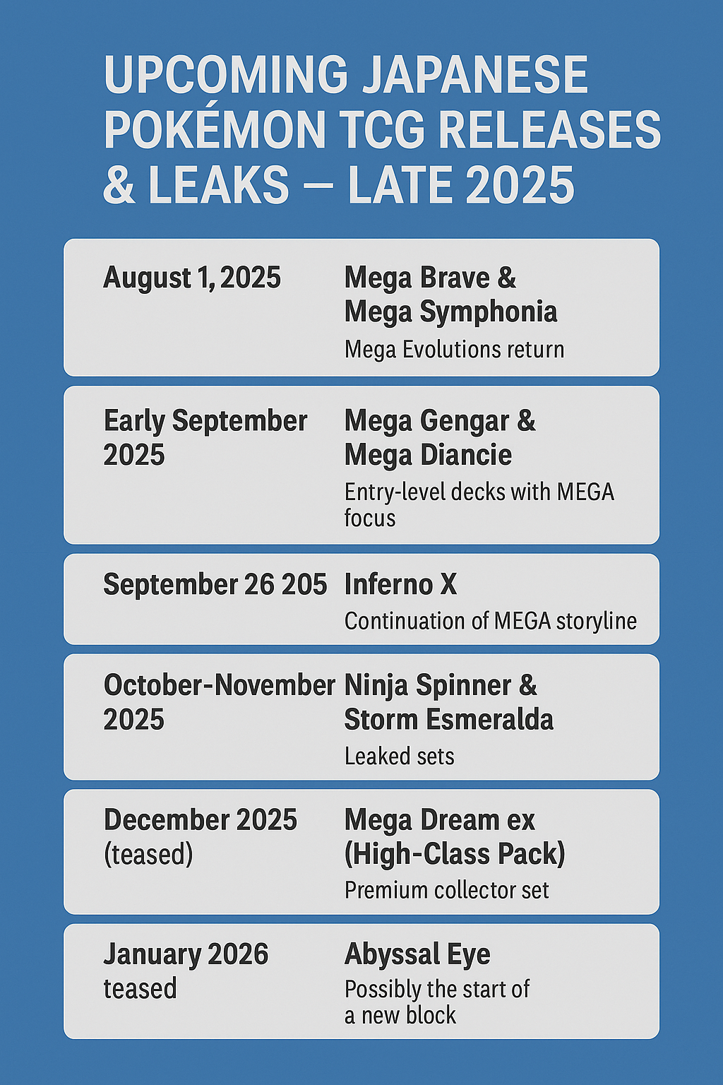 What's Coming for Pokémon TCG in Japan (Late 2025)? MEGA Hype