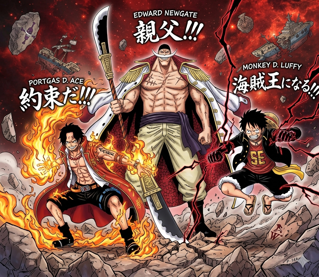 One Piece Saikyo Jump Promo 2026 — Luffy, Ace & Whitebeard P-147