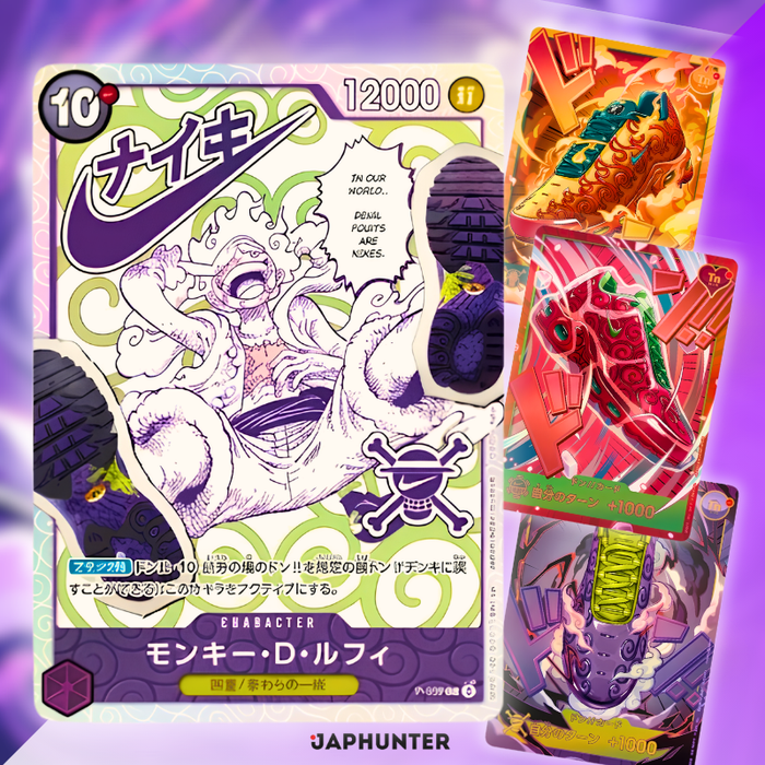 One Piece × Nike Premium Card Collection: 34-Card Japanese Collab Set, Luffy P-099 & Devil Fruit DON!! Cards
