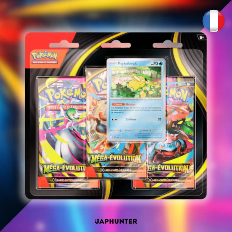 Pokmon Psyduck 3-Booster Blister | Mega Evolution (ME01) (FR) JapHunter Pokmon Psyduck 3-Booster Blister | Mega Evolution (ME01) (FR) JapHunter