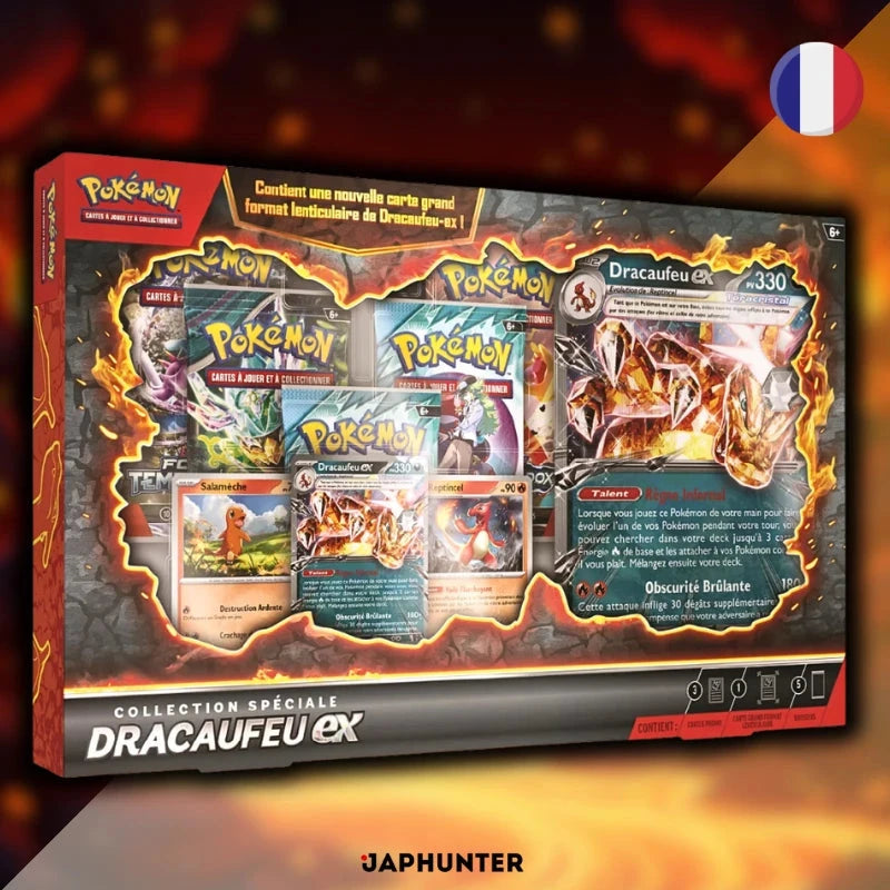 Pokémon TCG – Special Collection Dracaufeu ex (FR) | Lenticular Jumbo + Promos + Boosters