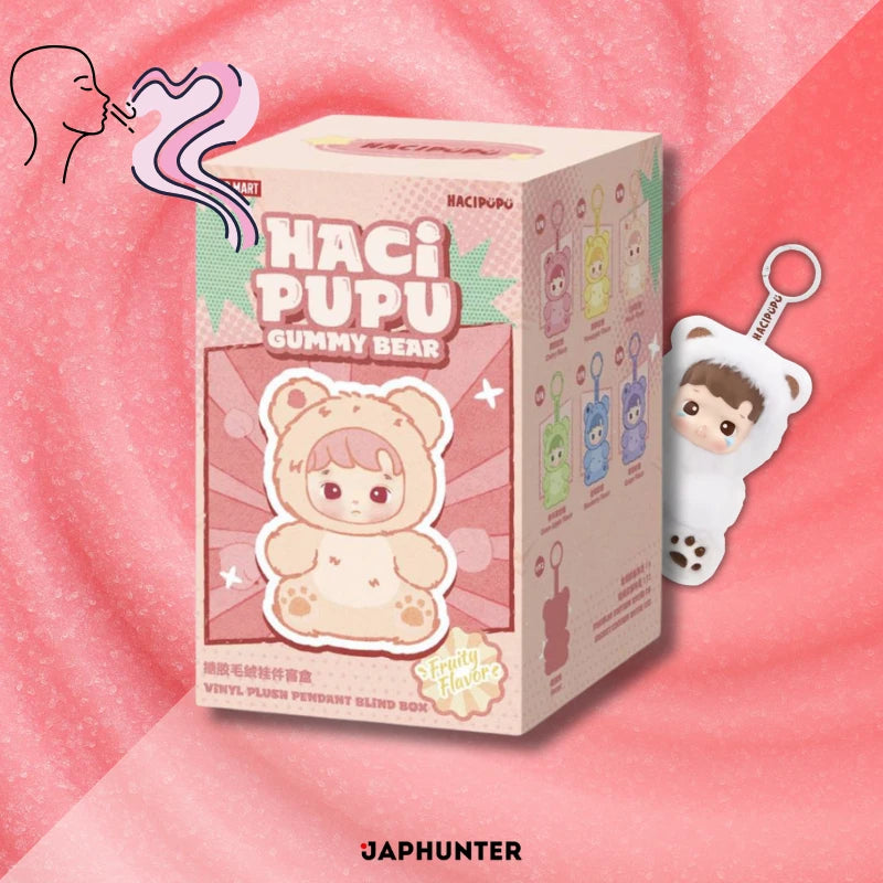 Boîte surprise ours en gélatine Haci Pupu – Porte-clés en peluche parfumée aux fruits (édition officielle)