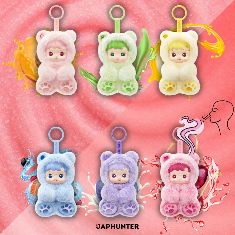 Boîte surprise ours en gélatine Haci Pupu – Porte-clés en peluche parfumée aux fruits (édition officielle)