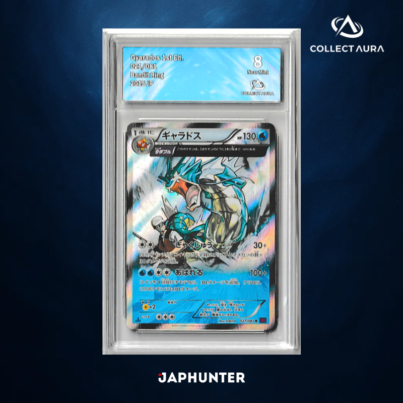 Gyarados 1st Edition 024/081 – Bandit Ring (2015 JP) – CollectAura Graded 8 (Near Mint)