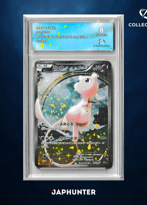 Mew 1st Edition 017/036 – Mythical &amp; Legendary Dream Shine (2016 JP) – CollectAura Graded 8 (Near Mint)