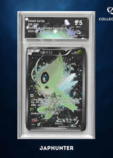 Celebi 1st Ed. 002/036 – Mythical &amp; Legendary Dream Shine (2016 JP) – CollectAura Graded 9.5 (Mint+)