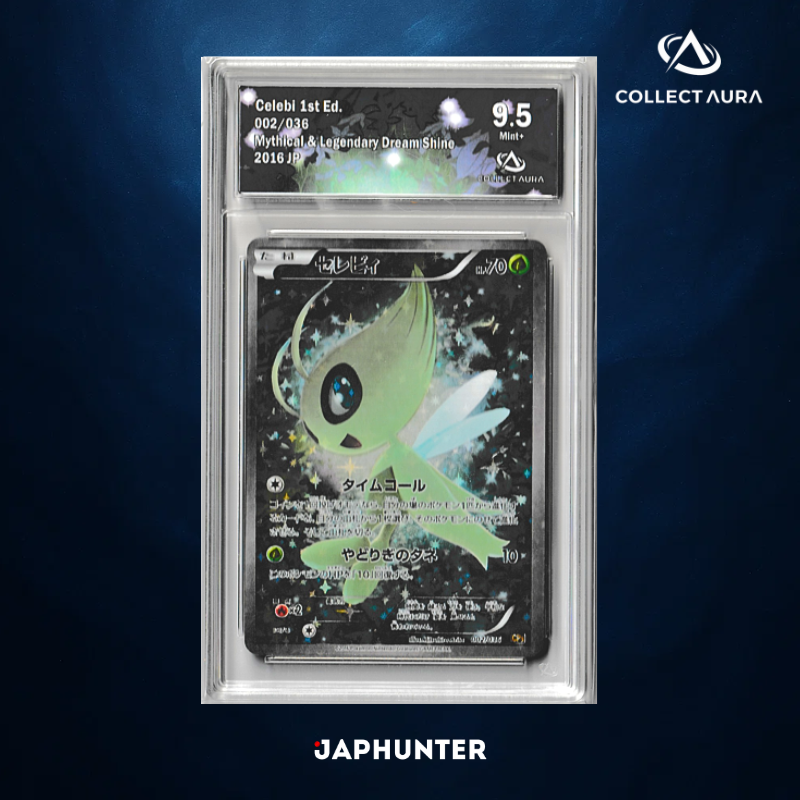 Celebi 1st Ed. 002/036 – Mythical &amp; Legendary Dream Shine (2016 JP) – CollectAura Graded 9.5 (Mint+)