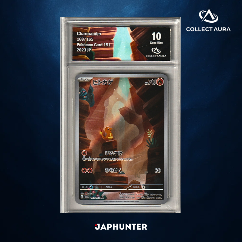 Charmander Art Rare (AR) 168/165 – Pokémon Card 151 (JP) – Collect Aura Grade 10 Gem Mint