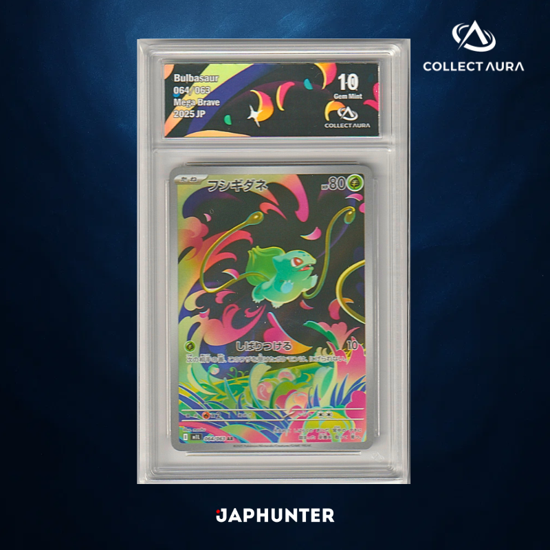 Bulbasaur 064/063 “Mega Brave” (JP 2025) – Collect Aura Grade 10 Slab | Pokémon Card
