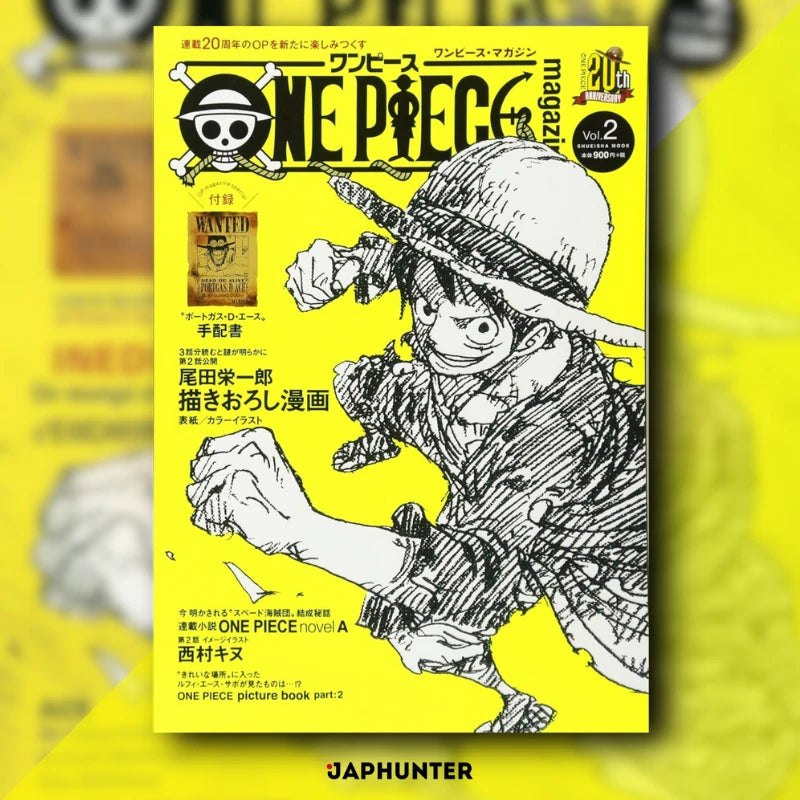 One Piece Magazine Vol. 2 – Japanses Edition | 20th Anniversary Special with Portgas D. Ace Wanted Poster + Exclusive Manga & Poster by Eiichiro Oda