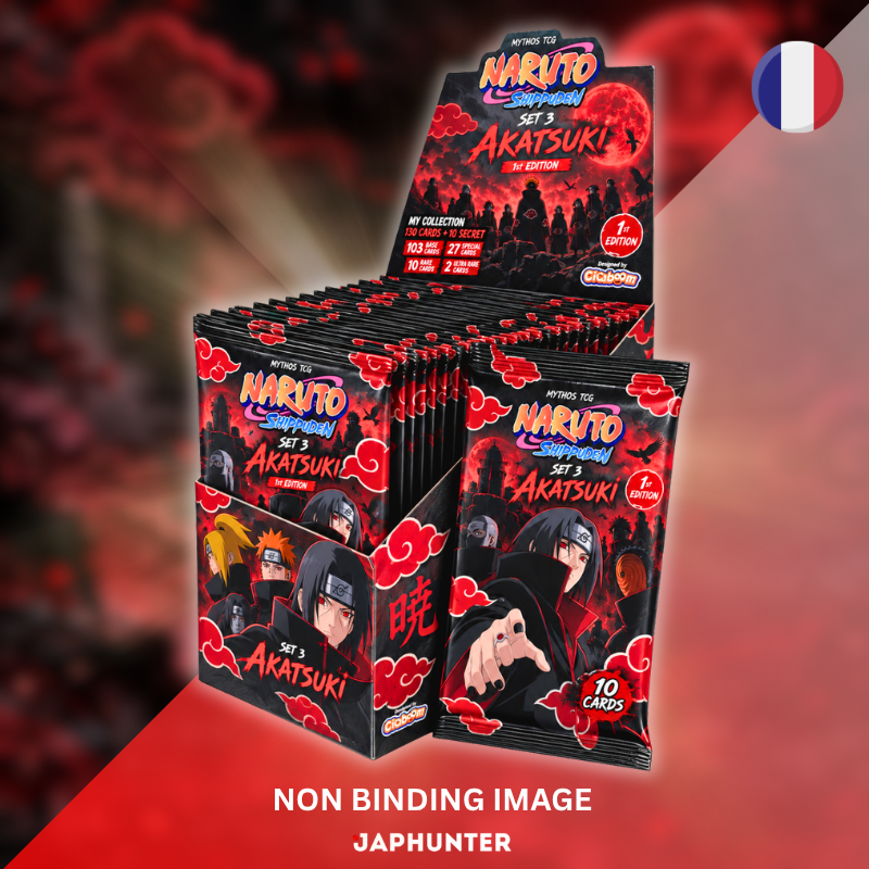Naruto Mythos TCG – Set 3 Akatsuki Shippuden 1st Edition Flowpack Display