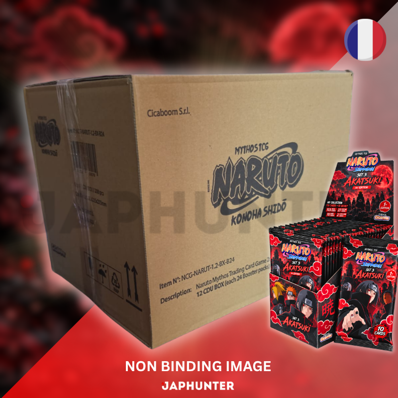 Naruto Mythos TCG – Set 3 Akatsuki Shippuden 1st Edition Flowpack Display