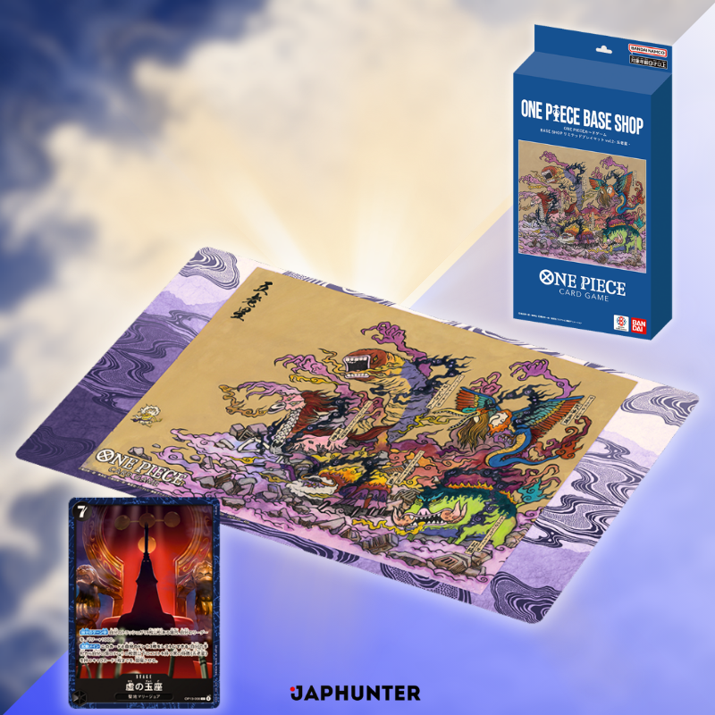 One Piece BASE SHOP Limited Collector Bundle | Kartensammlung Vol.1 + Fünf Weisen Spielmatte Vol.2 | Japanische Ausgabe