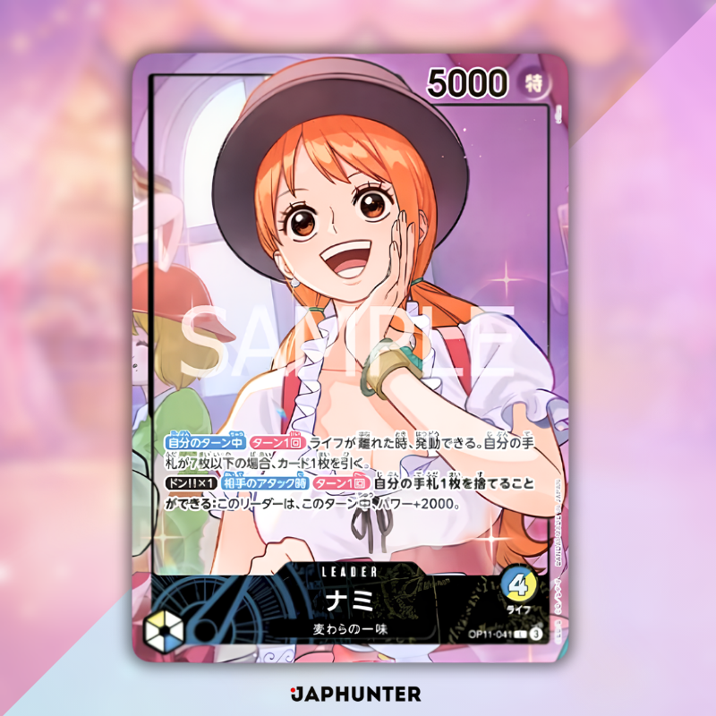 One Piece Offizielles Spielmatte & Kartenset – Whole Cake Island Arc | Nami OP11-041 | Japanische Ausgabe