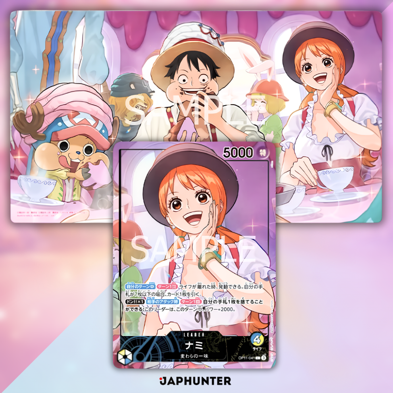 One Piece Offizielles Spielmatte & Kartenset – Whole Cake Island Arc | Nami OP11-041 | Japanische Ausgabe