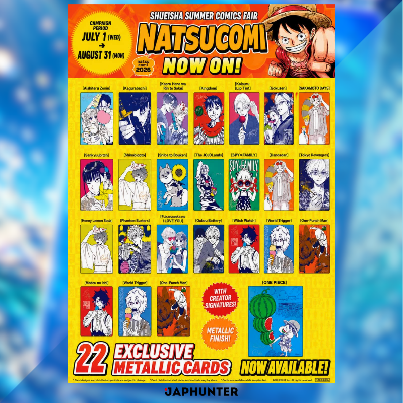 Shueisha Natsukomi 2026 – Exklusive Meta Kira Metallic Card | Japanische Sommer-Comics-Messe Promo