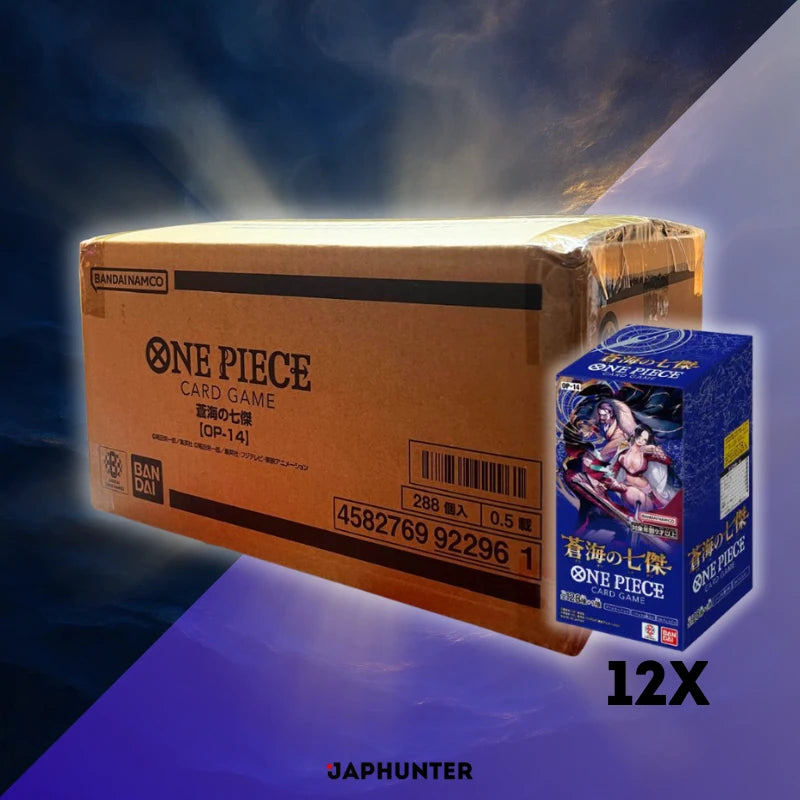 One Piece OP-14 The Azure Sea’s Seven Japanese Booster Box Display