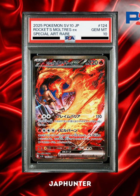PSA 10 Rocket's Moltres ex SAR #124/098 – Glory of Team Rocket Japanese SV10