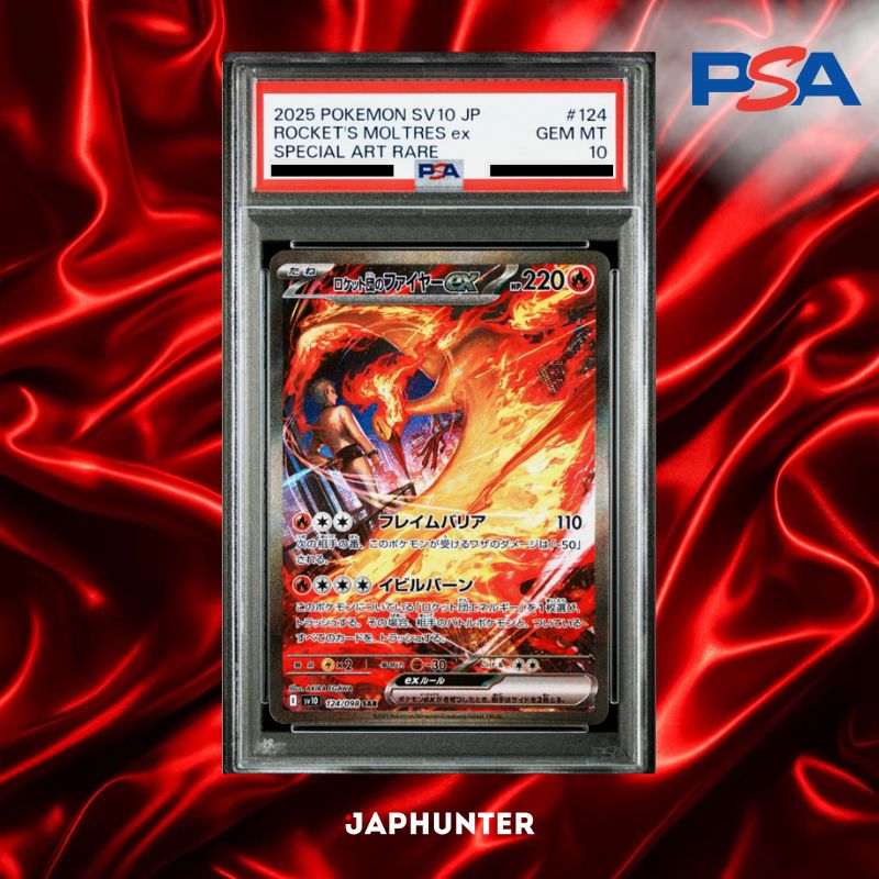 PSA 10 Rocket's Moltres ex SAR #124/098 – Glory of Team Rocket Japanese SV10