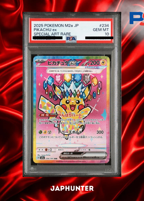 Pikachu ex SAR #234 – Pokémon M2a Japanese | PSA 10 Gem Mint | Graded Card