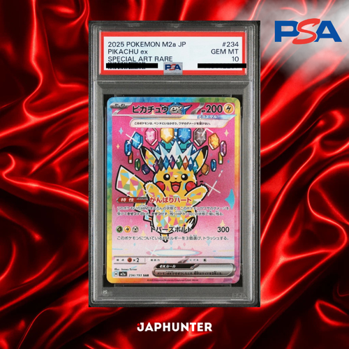 Pikachu ex SAR #234 – Pokémon M2a Japanese | PSA 10 Gem Mint | Graded Card
