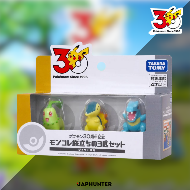 Pokémon 30th Anniversary – Moncolle Starter Trio Figure Set by Takara Tomy (Japan Exclusive)