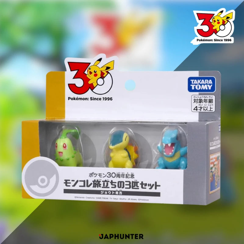 Coffret de figurines Pokémon 30e anniversaire – Moncolle Starter Trio par Takara Tomy (Exclusivité Japon)