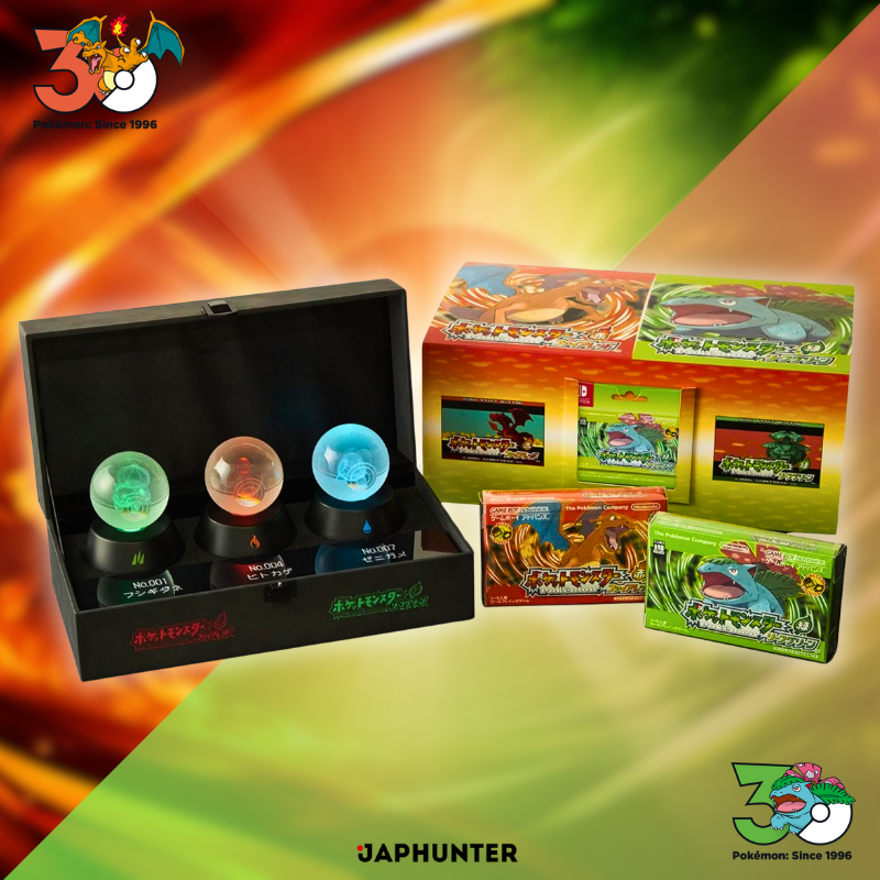 Pokémon 30th Anniversary Collector Set (Kanto Starters + Crystal Orbs) and digital Games Green Leaf and Fire red