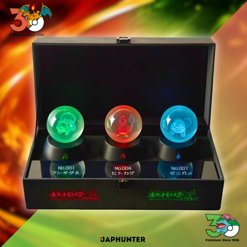 Pokémon 30th Anniversary Collector Set (Kanto Starters + Crystal Orbs) and digital Games Green Leaf and Fire red