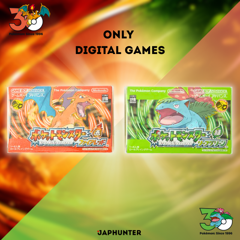 Pokémon 30th Anniversary Collector Set (Kanto Starters + Crystal Orbs) and digital Games Green Leaf and Fire red
