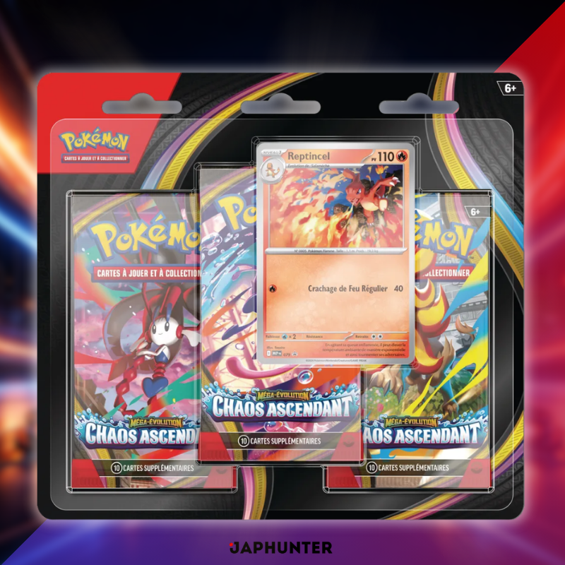 Pokémon Mega Evolution ME04 Chaos Rising 3-Pack Blister (Charmeleon) | French Edition