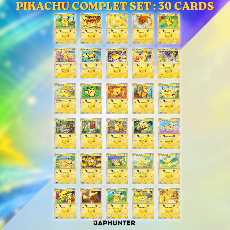 Pokémon MEGA 30th CELEBRATION Pikachu Komplettset | 30 Karten | Japanische Ausgabe