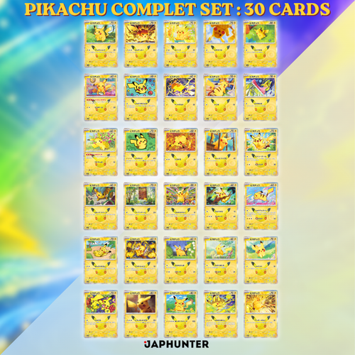 Pokémon MEGA 30th CELEBRATION Pikachu Complete Set | 30 Cards | Japanese Edition