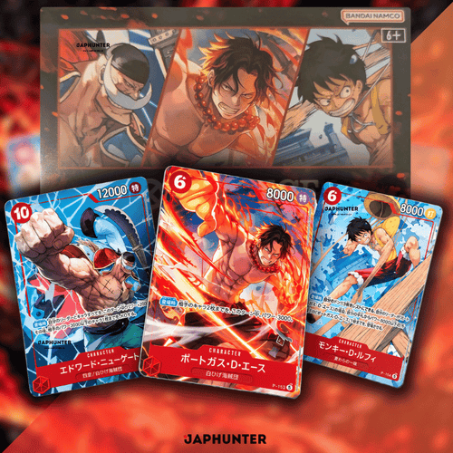 One Piece Premium Card Collection Flame-Flame Fruit Coliseum Edition | Whitebeard P-152 + Ace P-153 + Luffy P-154 | Japanese Edition