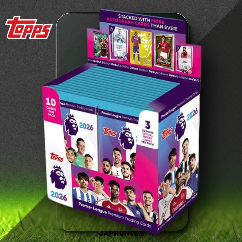 Topps Premier League 2026 Premium Trading Cards – Booster Box (10 Card – JapHunter