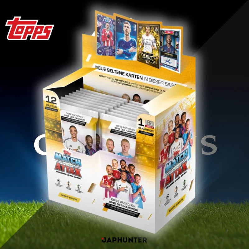 Topps UEFA Champions League Match Attax 2025/26 – Boîte présentoir de boosters (32 paquets)