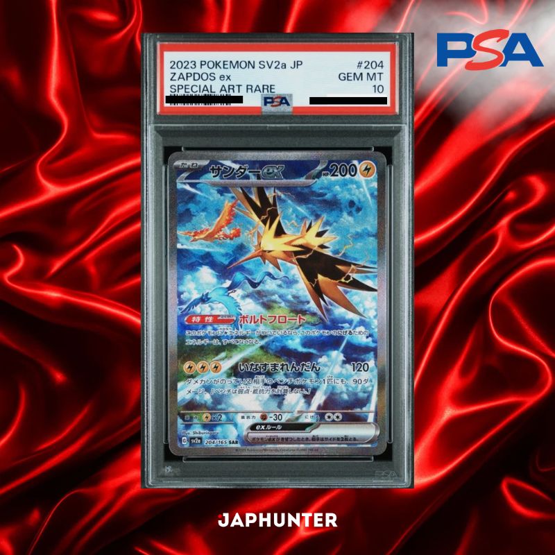 PSA 10 Zapdos ex SAR #204/165 – Pokémon 151 Japanese SV2a