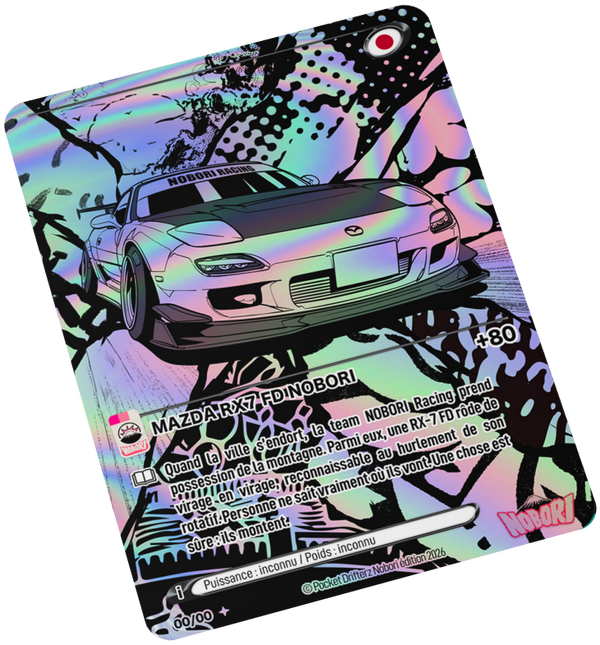 Holographic Mazda RX-7 FD NOBORI card from Pocket Drifterz Season 2