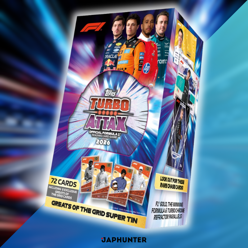 Topps F1 Turbo Attax 2026 – Super Tin Greats of the Grid | 72 Cartes | Édition Anglaise